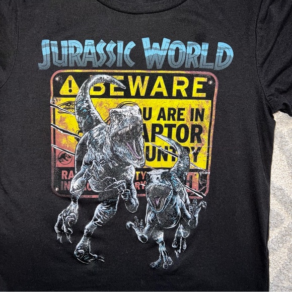 Jurassic World Raptor Alert Kids T-Shirt - Black - Picture 2 of 3